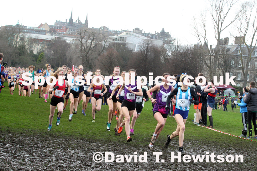 Womens long race  2020 BUCS Cross Country Champs., Edinburgh.  Photo: David T. Hewitson/Sports for All Pics